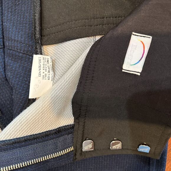 Bogner Lot Vintage Ski Stirrup Pants Two Pairs Blue Pattern and Black Gold Women - Picture 11 of 14